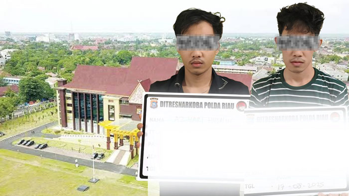 Dua pemuda asal Kota Pekanbaru yang diduga kurir sabu jaringan internasional diamankan Subdit I Ditresnarkoba Polda Riau.