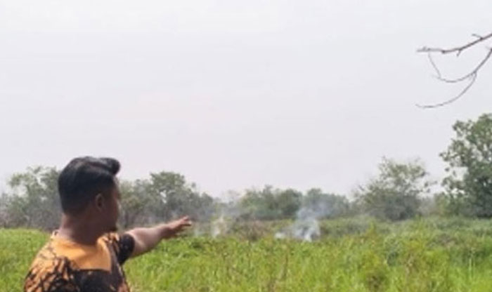 Sekitar lebih kurang 2 hektare lahan terbakar di Desa Karya Indah, Kecamatan Tapung, Kabupaten Kampar, Kamis (28/8/2025).