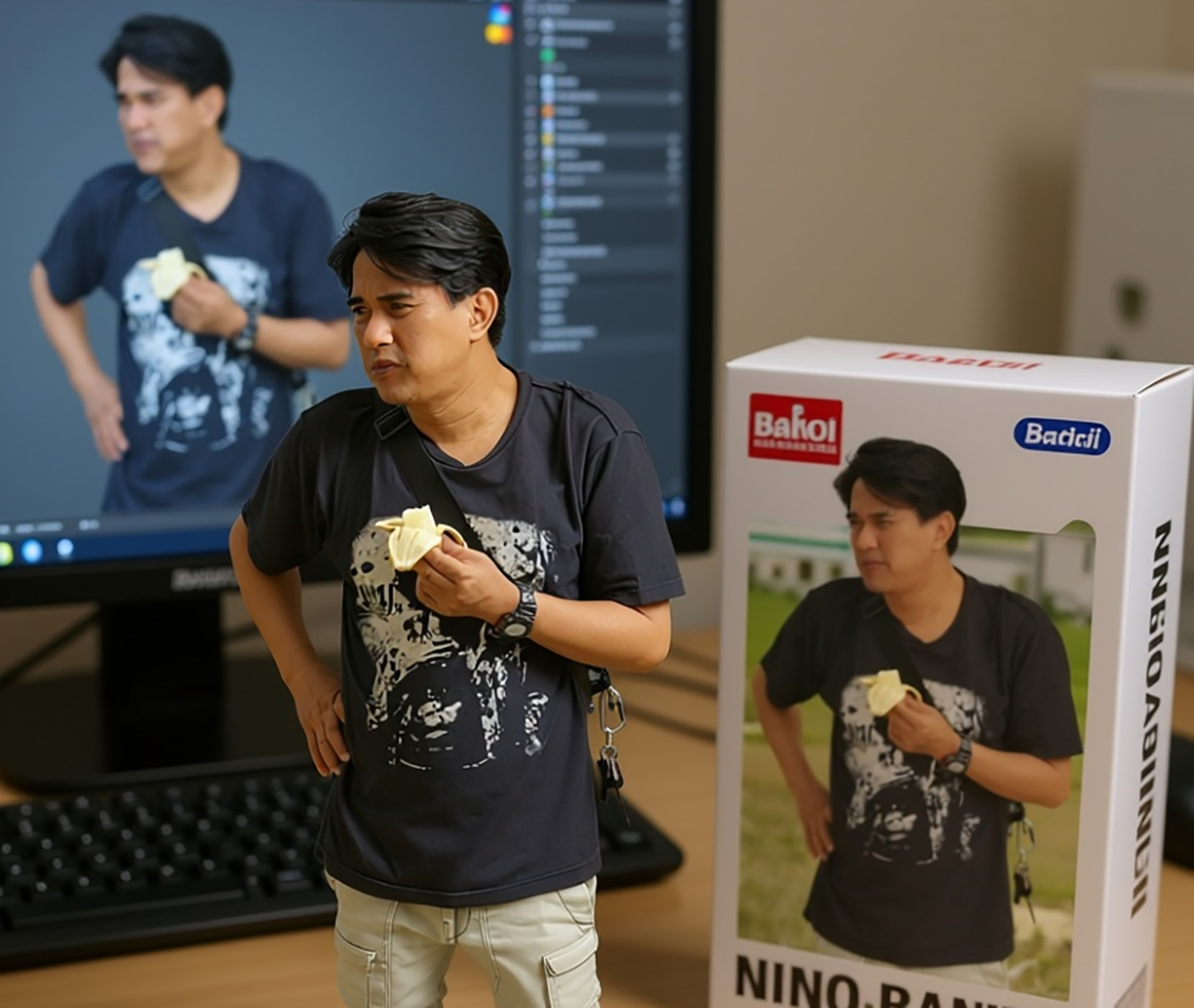 Contoh AI Jadi Figur Miniatur Ala Koleksi Bandai.
