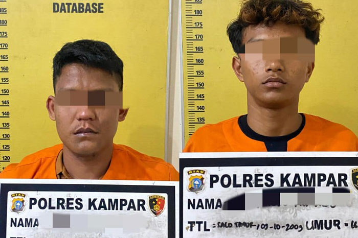 Jajaran Satreskrim Polres Kampar berhasil mengamankan dua pelaku pencurian kabel milik PT Asrat Jaya di di Jalan Lintas Bangkinang&ndash;Petapahan, Kecamatan Bangkinang, Kabupaten Kampar, Kamis (4/9/2025).