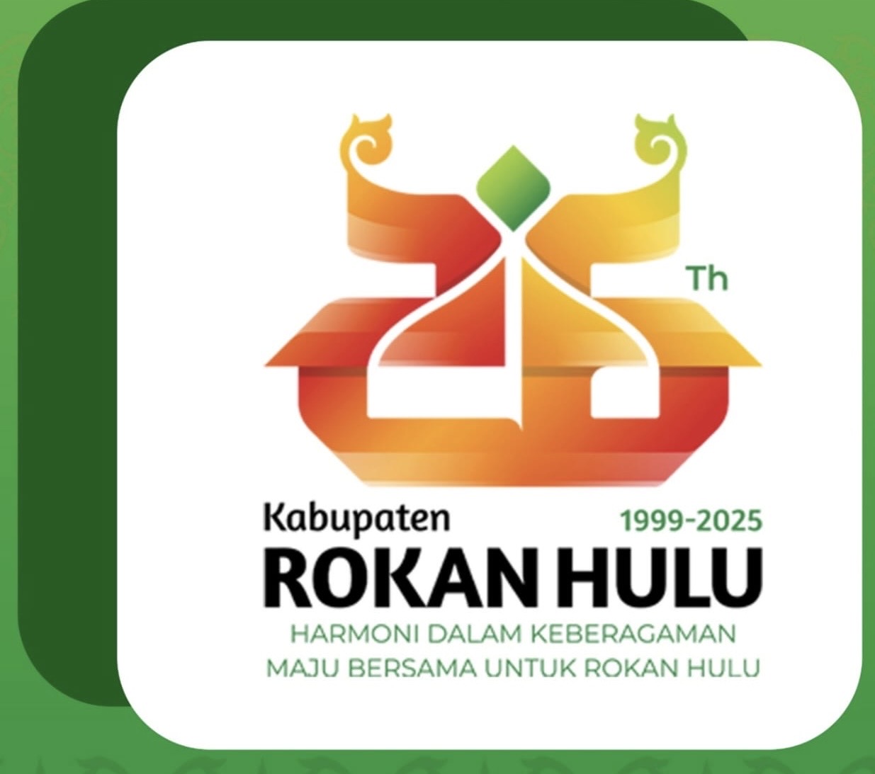 Desain logo yang menjadi pemenang pertama sayembara desain logo HUT ke-26 Kabupaten Rokan Hulu.
