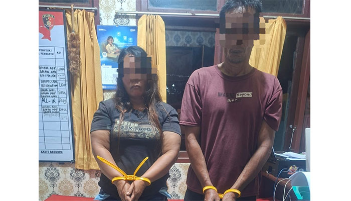 Sepasang pengedar narkotika diamankan Polsek Singingi Hilir, Selasa (23/9) 2025).