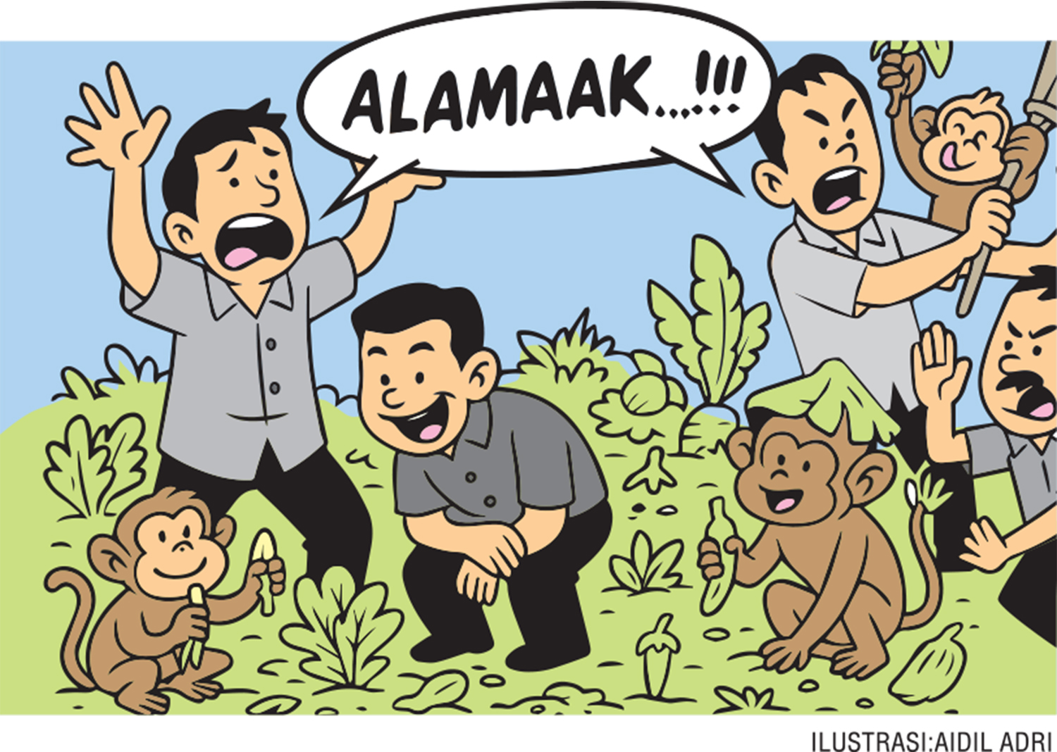 Diserang  Kawanan Kera