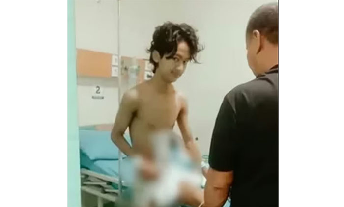 Pasien Arazaqul saat berada di rumah sakit, baru-baru ini.