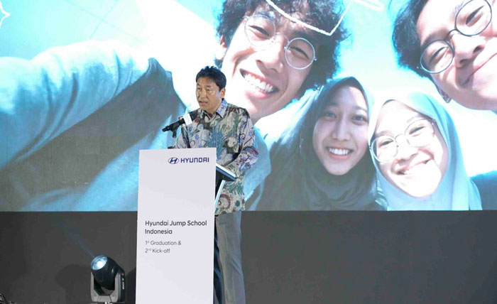 Ju Hun Lee, President Director Hyundai Motors Indonesia dalam acara peluncuran Hyundai Jump School Batch 2, di Sheraton Grand Jakarta Hotel rabu (1/10/2025).