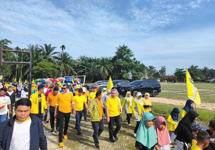 DPD Partai Golkar Kabupaten Kampar untuk memeriahkan Hari Ulang Tahun (HUT) ke-61 Partai Golkar, Ahad (5/10/2025).