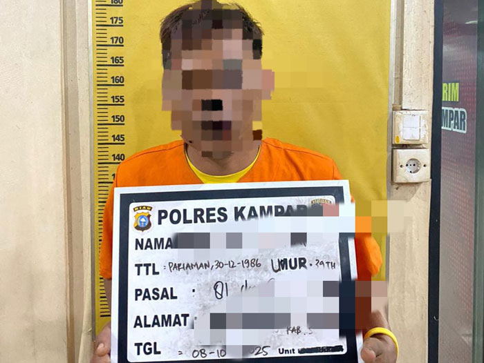 Unit PPA Polres Kampar meringkus pelaku pencabulan SY (39) warga Kecamatan Tambang, Kabupaten Kampar, Rabu (8/10/2025).
