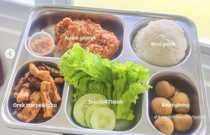 Ilustrasi menu MBG yang dipublikasikan salah satu SPPG.