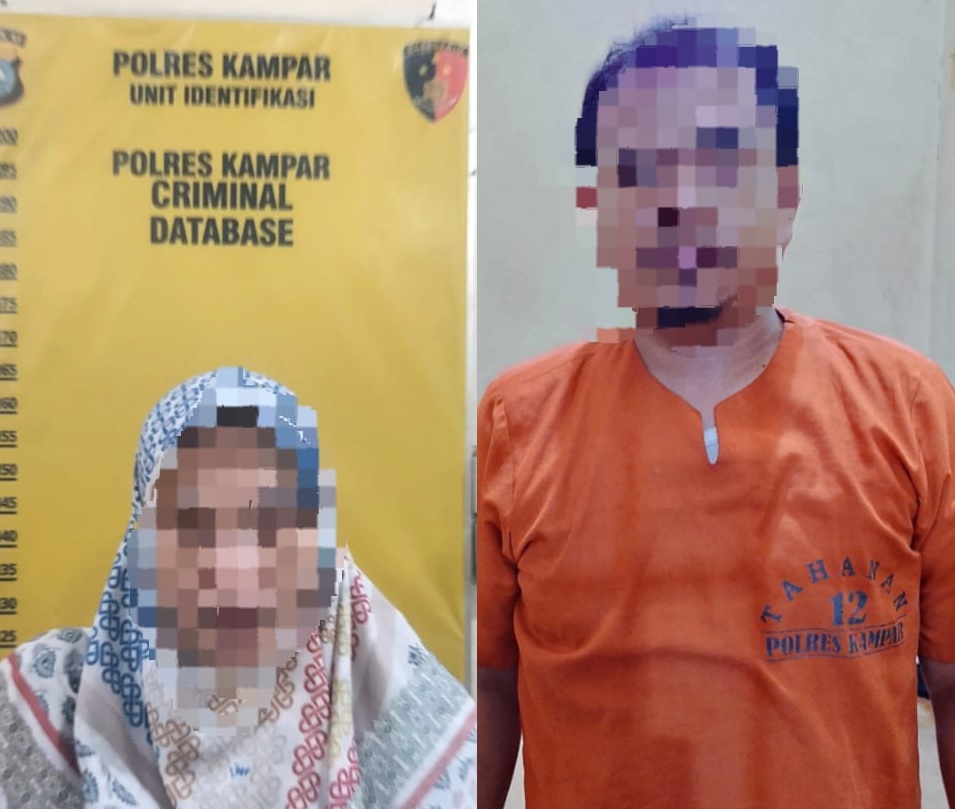 Satreskrim Polres Kampar berhasil meringkus dua orang pelaku penggelapan berinisial AI (40) dan RS (41), Senin (20/10/2025).