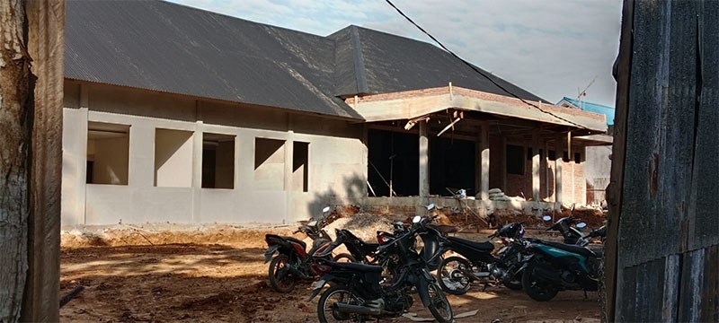 Pembangunan Labkesmas Kuansing terus digesa. Saat ini fisiknya sudah mencapai 47 persen. Foto Sabtu (25/10/2025).