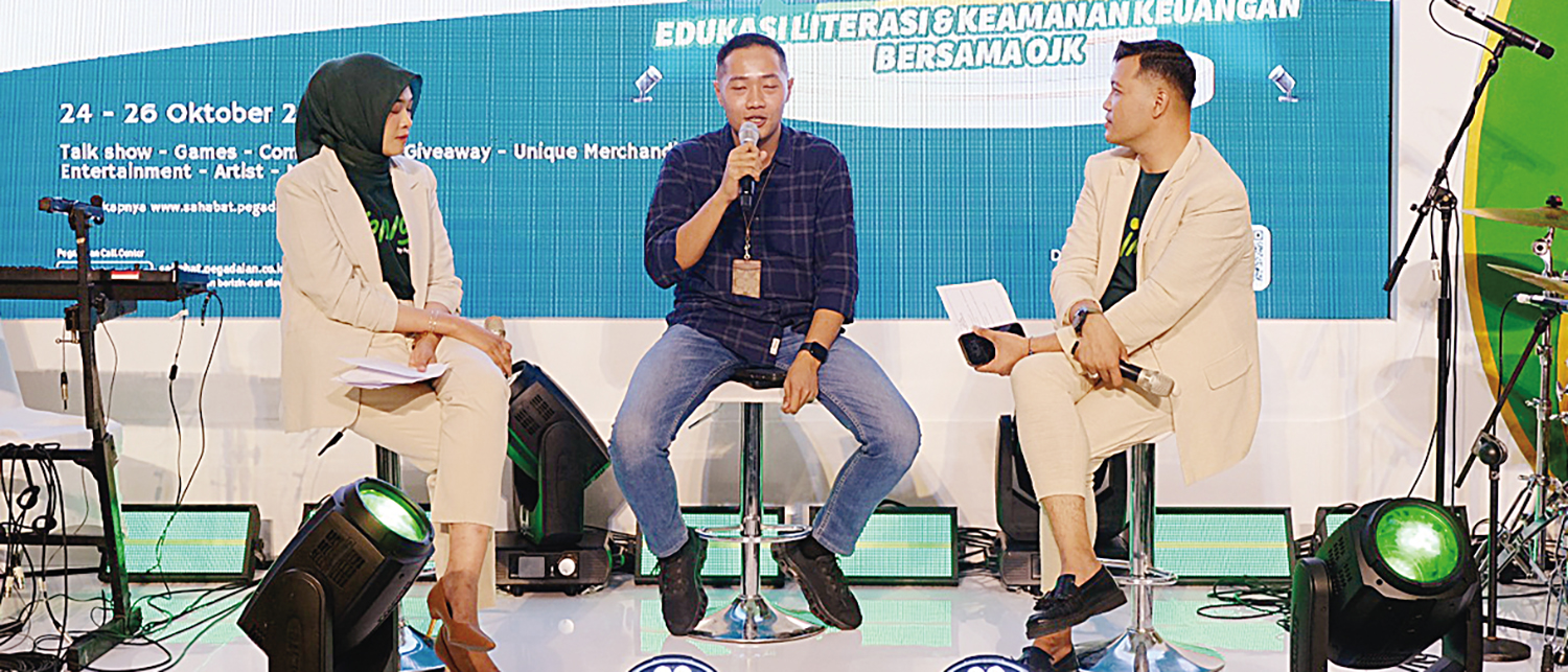 Suasana talkshow Literasi Keuangan bersama OJK Provinsi Riau yang merupakan salah satu rangkaian dari iven Festival Tring! yang digelar Pegadaian di Mal SKA, belum lama ini.