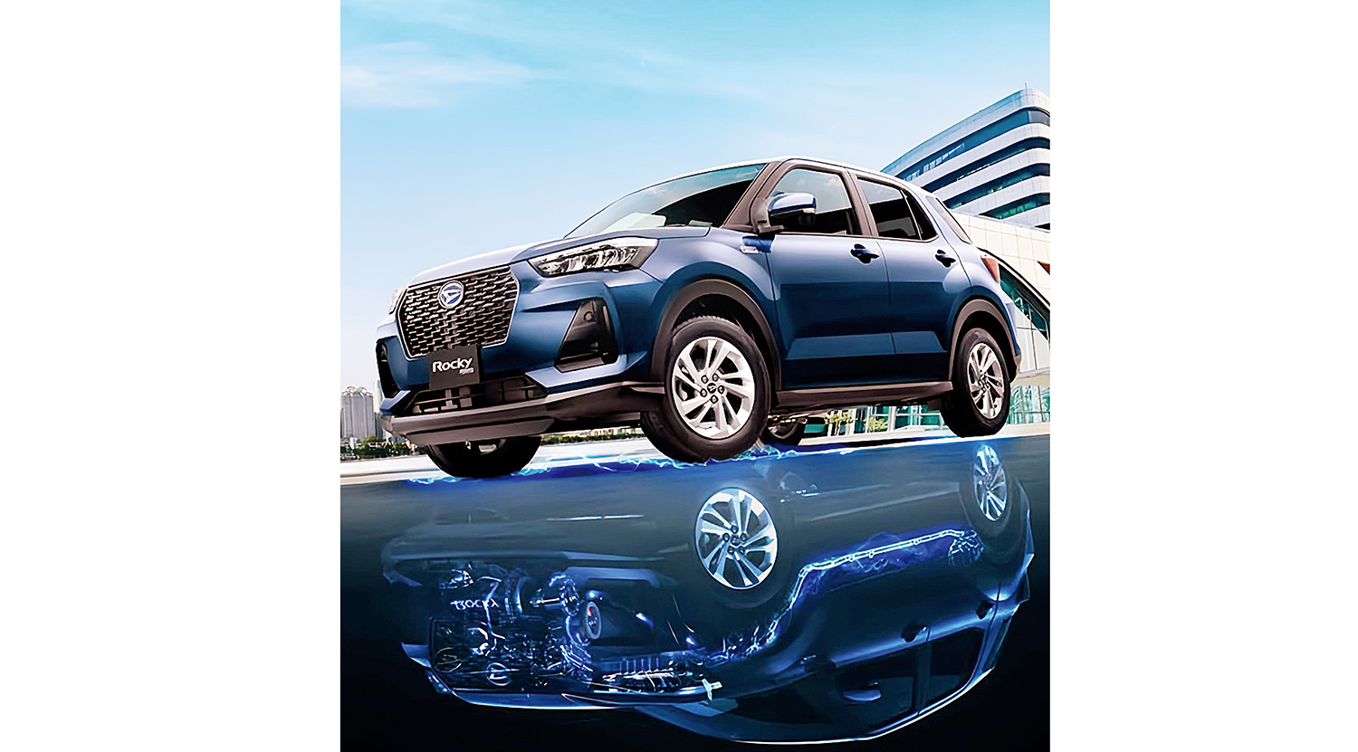 memberikan sensasi: Daihatsu Rocky e-Smart Hybrid yang dapat memberikan sensasi berkendara layaknya mobil listrik tanpa perlu charging atau mengisi daya listrik.