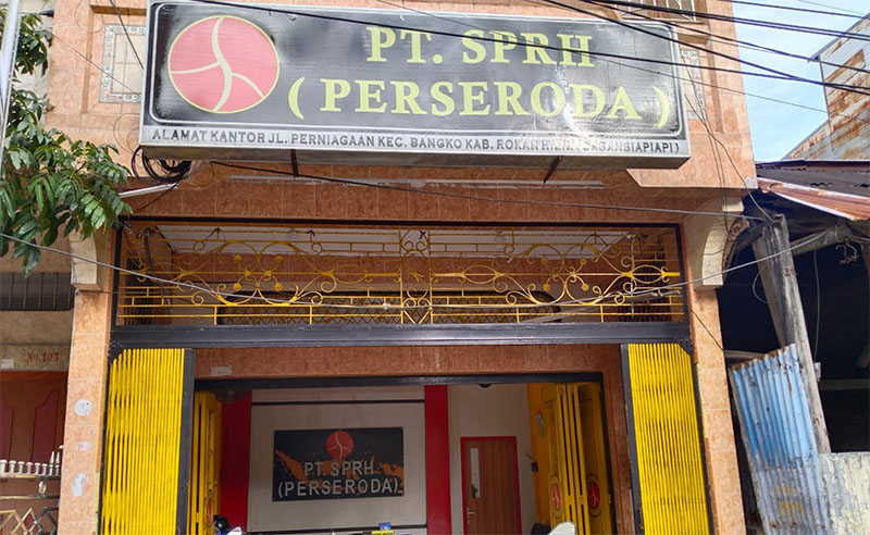 Bagian depan Kantor PT SPRH (Perseroda) di Bagansiapiapi.