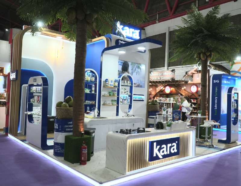 Booth KARA dalam kegiatan Salon International de L&rsquo;alimentation (SIAL Interfood) ke-26 di Jakarta International Expo Kemayoran, Jakarta
