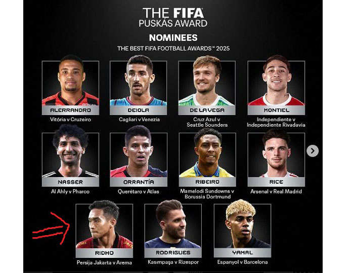 Rizky Ridho masuk dalam nominasi FIFA Puskas Award 2025