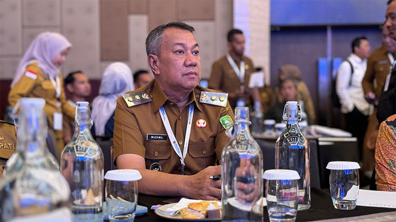 Wabup Muzamil ketika mengikuti Rakorendal Pengelolaan Batas Wilayah Negara dan Kawasan Perbatasan 2025 di Sentul, Bogor.
