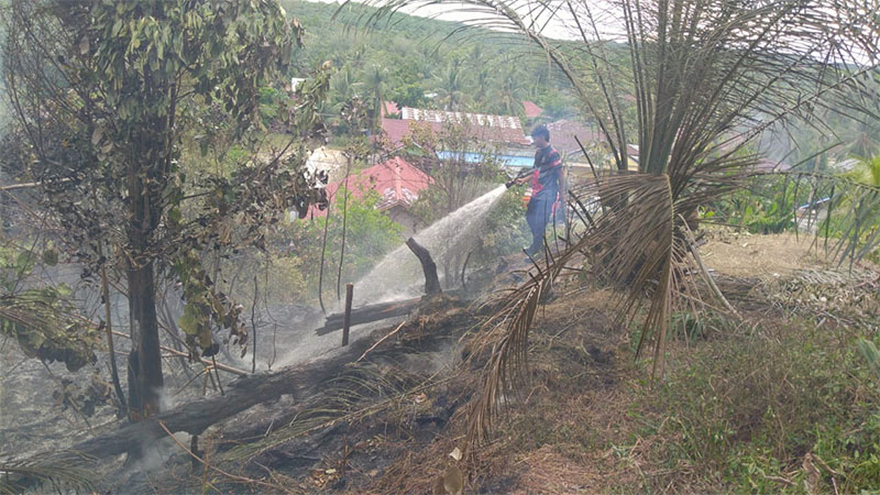 Kebakaran lahan di Perumnas, Desa Koto Taluk Kecamatan Kuantan Tengah, Sabtu (22/11/2025) siang berhasil dipadamkan.