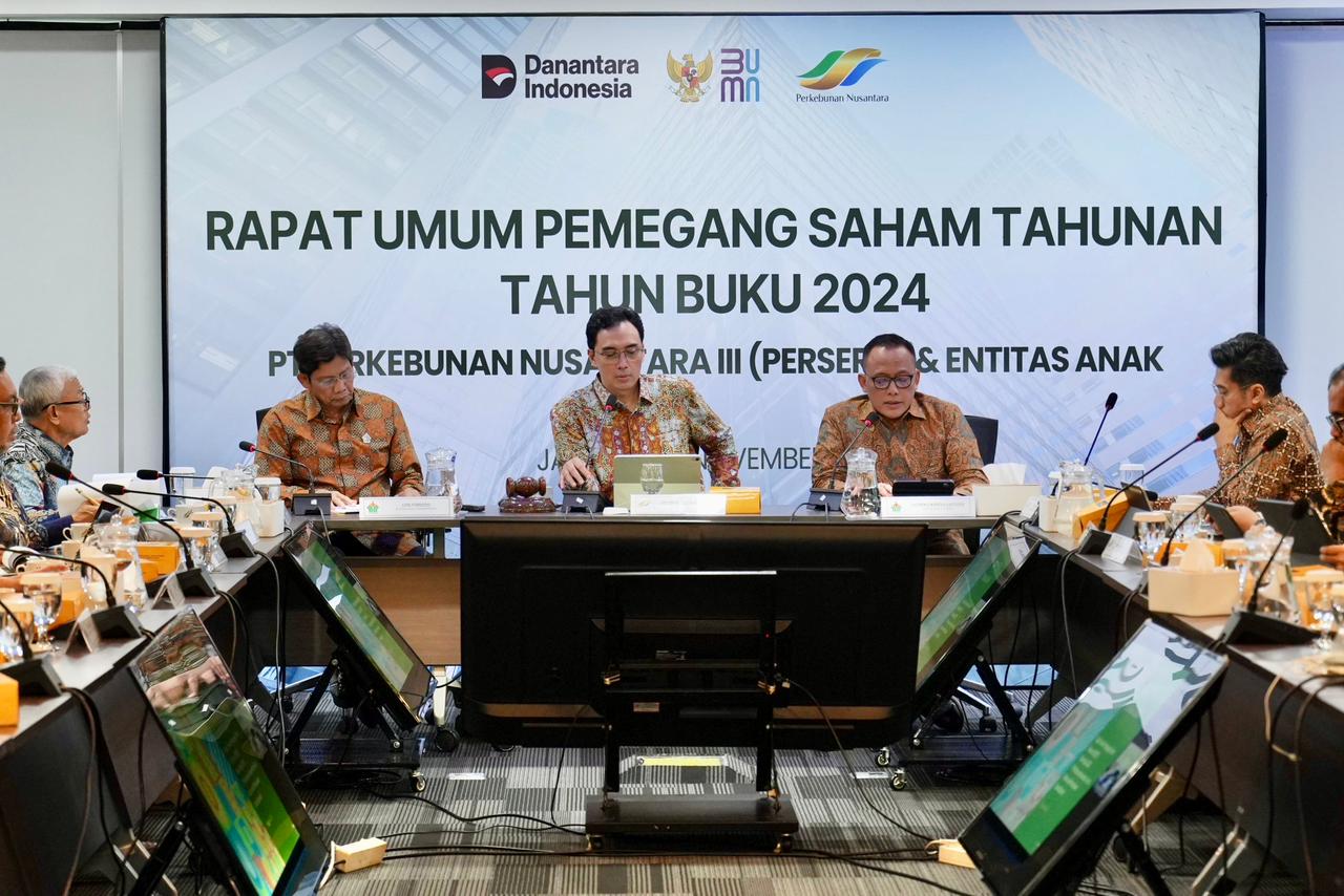 Direktur Utama PalmCo Jatmiko Santosa saat mengikuti rapat umum pemegang saham, beberapa waktu lalu.