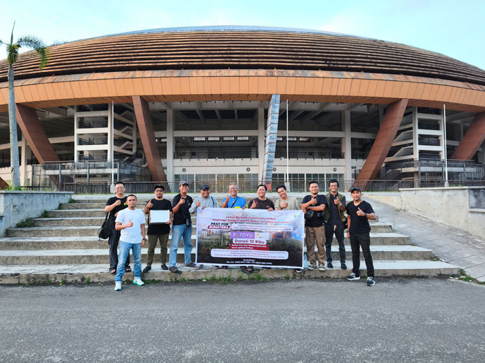 Lensa Bertuah Comunity Sport melakukan penggalangan dana untuk membantu para korban bencana alam yang melanda wilayah Aceh, Sumut dan Sumbar