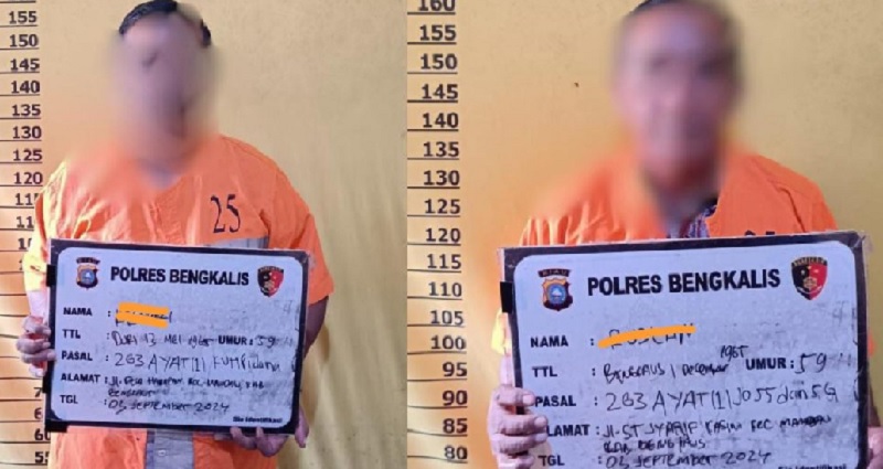 Dua oknum pegawai kelurahan dinyatakan oleh penyidik Satuan Reserse Kriminal Polres Bengkalis dan diserahkan ke JPU Kejari Bengkalis.