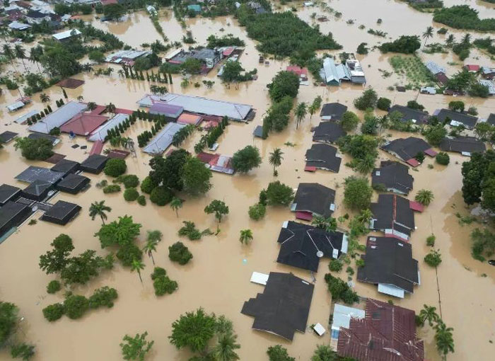 Kondisi banjir di salah satu daerah di Aceh