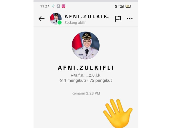 Nama Bupati Siak Afni Z dicatut untuk meminta dan mengambil bantuan bagi korban bencana melalui Whatshap