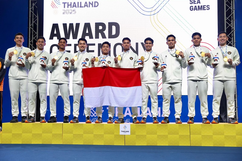 Tim bulu tangkis beregu putra menyumbang satu dari lima emas yang diraih kontingen Indonesia pada Rabu (5/12/2025).
