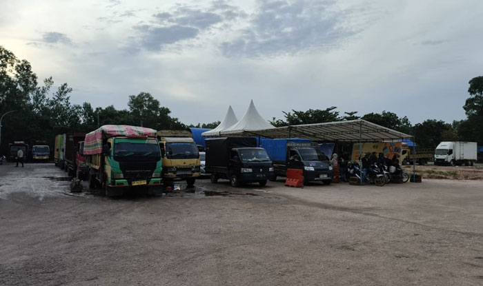 Situasi di Pelabuhan Dumai masih terpantau sepi, Jumat (26/12/2025).