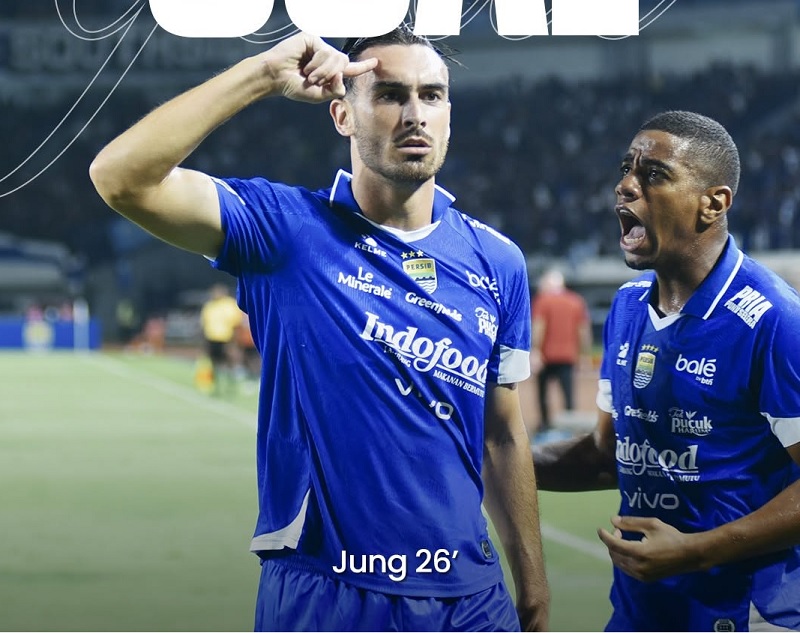 Andrew Jung mencetak gol tunggal kemenangan Persib Bandung atas PSM Makassar setelah gagal penalti dalam lanjutan Super League 2025-2026.