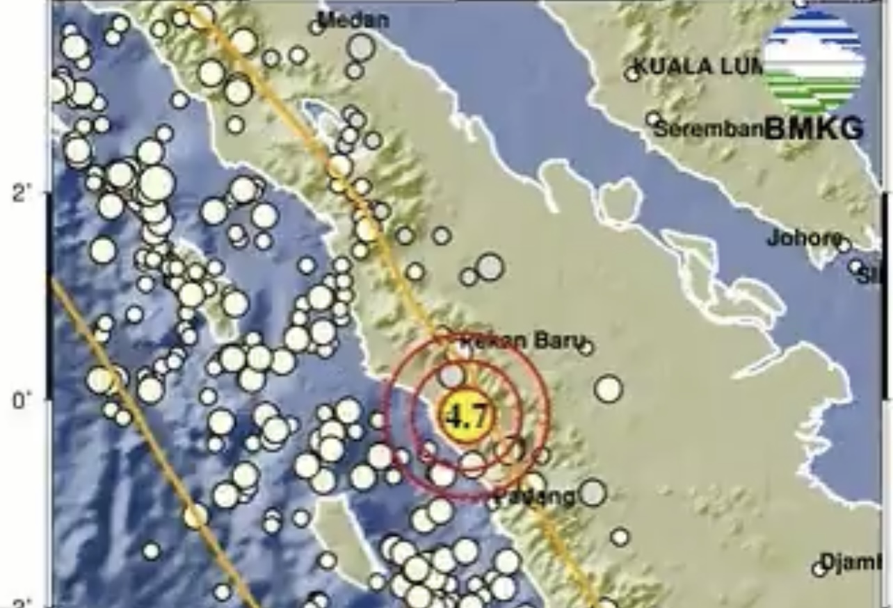 Gempa M4.7 berpusat di Agam dirasakan sebagian warga Sumatera Barat (Sumbar) terjadi pada pukul 09:15 WIB, Ahad (28/12/2025).