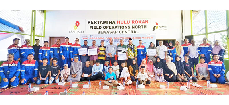 PT PHR menyelenggarakan doa bersama dan santunan anak yatim di Bekasap Yard, Rabu (31/12/2025).