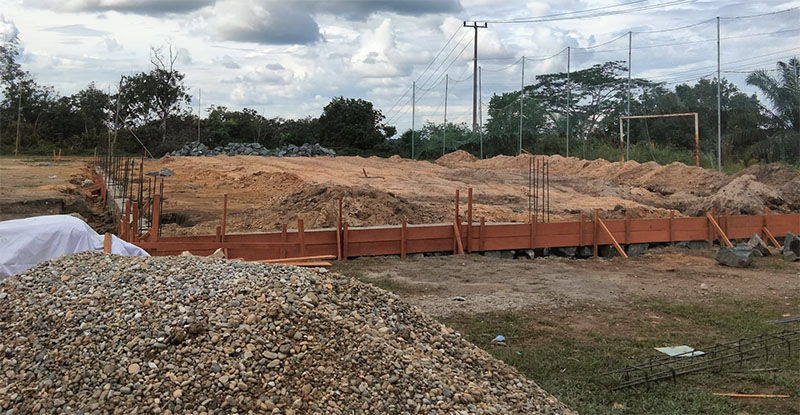 Lokasi pembangunan Koperasi Desa Merah Putih di Desa Tibun, Kecamatan Kampar, Kabupaten Kampar, Rabu (7/1/2026).