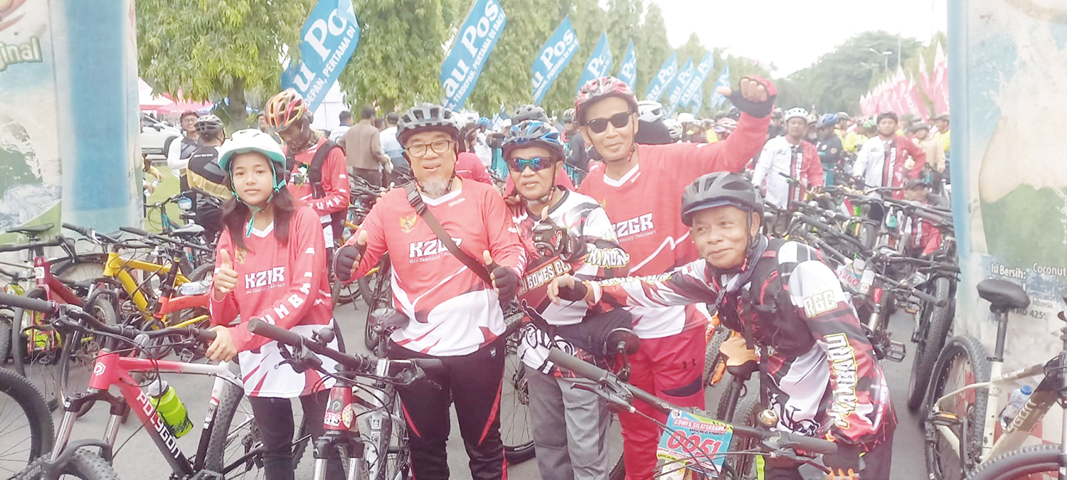Komunitas Kawan-Kawan Gowes Rumbai saat mengikuti iven gowes yang ditaja Riau Pos, satu tahun lalu.