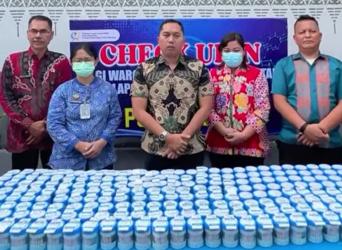 Barang bukti urine yang sudah dilakukan tes oleh BNK Kota Dumai di Lapas Bengkalis dengan hasil Negatif, Senin (12/1/2026).