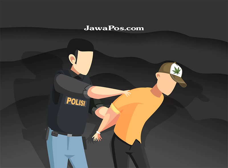 Ilustrasi penangkapan pelaku tindak kejahatan oleh Polisi.