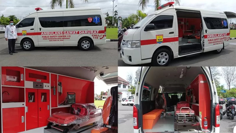 Mobil ambulans PSC 119 digunakan untuk membantu masyarakat saat kondisi gawat darurat.