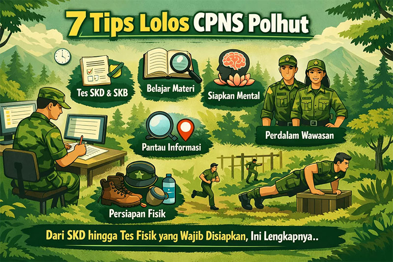Ilustrasi Peserta CPNS Polisi Kehutanan menjalani latihan fisik sebagai persiapan menghadapi seleksi.