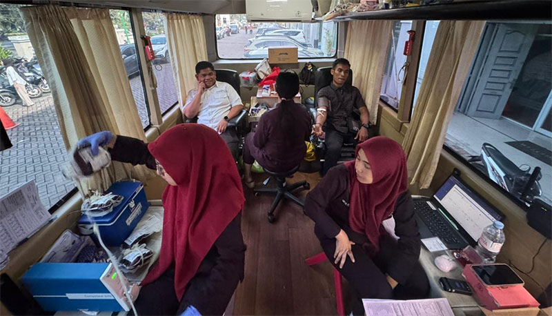Kegiatan donor darah yang dilaksanakan PGN Area Pekanbaru, Senin (19/1/2027).