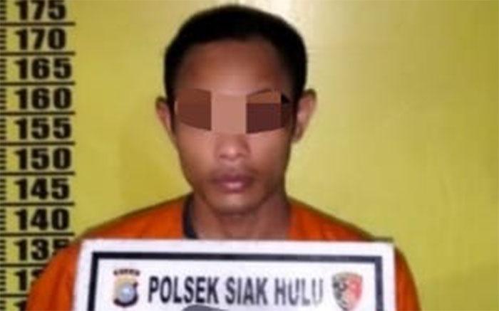 AL, diamankan warga Desa Pandau Jaya, Kecamatan Siak Hulu saat mencuri sepeda motor, Senin (19/1/2026).