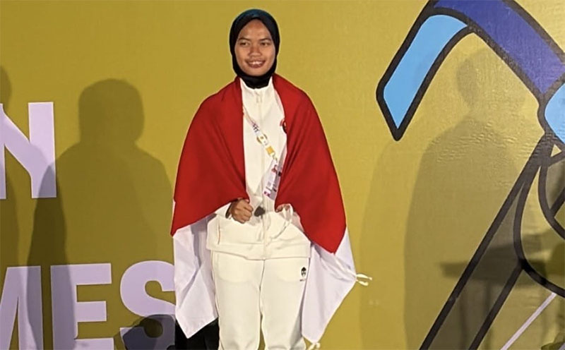Helin Wardina atlet disabilitas asal Bengkalis berhasil mempersembahkan medali emas pada Ajang 13th ASEAN Para Games 2025, di Thailand, Rabu (21/1/2026).