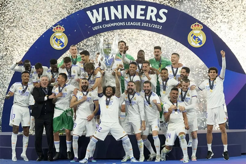 Real Madrid saat juara Liga Champions 2021/2022.