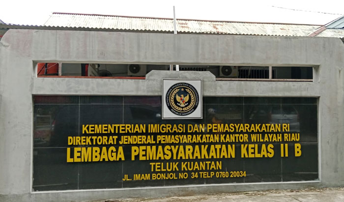 Lapas Kelas IIB Teluk Kuantan di kawasan Limuno Teluk Kuantan yang kondisinya sudah over kapasitas.