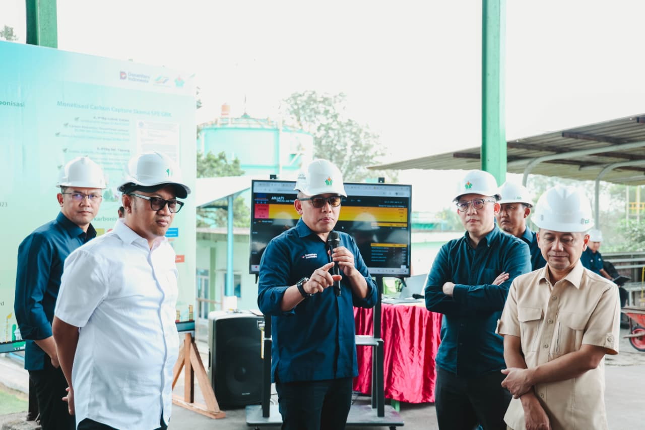 Direktur Utama PTPN IV PalmCo Jatmiko Santosa mem&shy;beri penjelasan terkait transformasi PalmCo, beberapa waktu lalu.