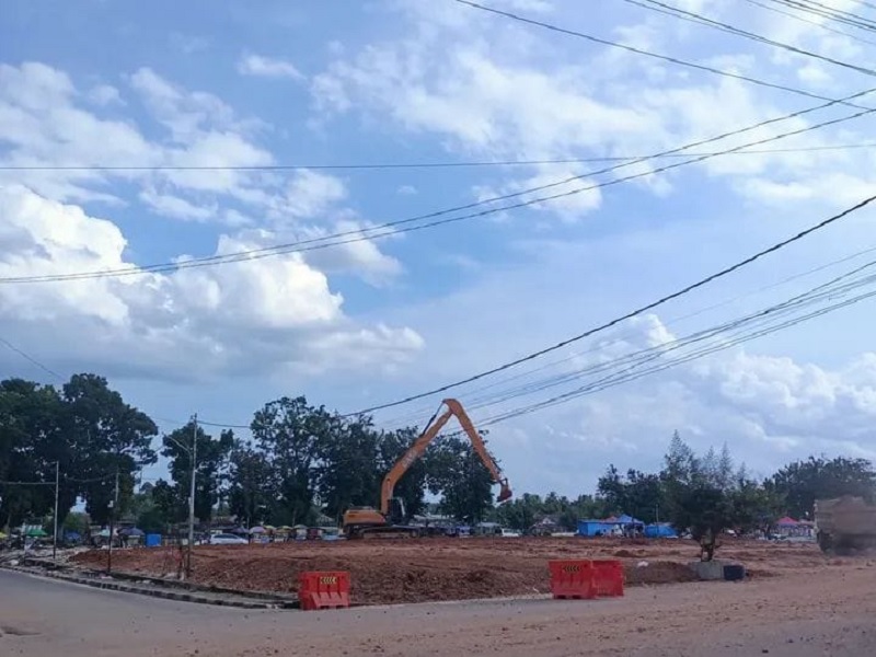 Kondisi terkini eks Kios Pasar Bawah Telukkuantan, Selasa (27/1/2026).