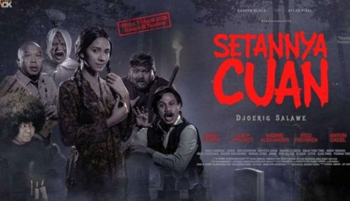 Poster film Setannya Cuan yang mengusung unsur horor komedi, diangkat dari realitas sosial di tengah masyarakat.