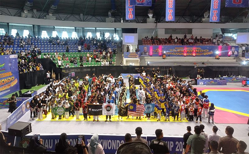 Riau National Taekwondo Championship 2026 Resmi Digelar di Gelanggang Remaja Pekanbaru, Jalan Sudirman Pekanbaru, Kamis (29/1/2026).