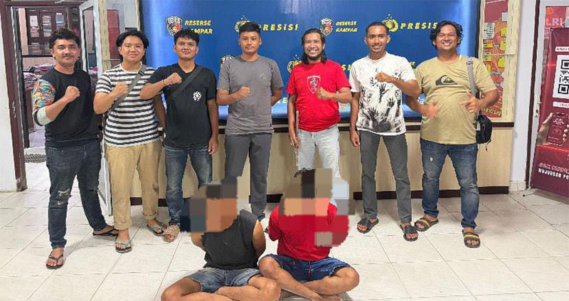 Tim Resmob Satreskrim Polres Kampar meringkus dua pelaku curanmor di Desa Tarai Bangun, Kecamatan Tambang, Kabupaten Kampar, Senin (26/1/2026).