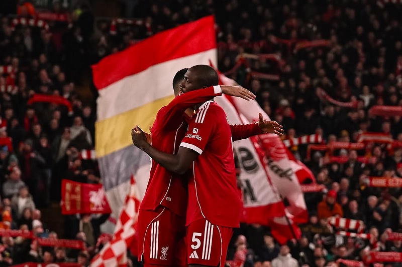 Ibrahima Konate mencetak satu gol bagi Liverpool saat mengalahkan Newcastle United 4-1 di Anfield.