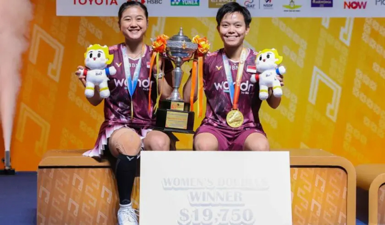 Amalia Cahaya Pratiwi/Siti Fadia Silva Ramadhanti pebulutangkis ganda putri Indonesia menjuarai Thailand Masters 2026 di Nimibutr Stadium, Patumwan, Thailand, Ahad (1/2/2026).