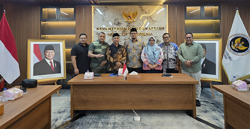 Sekretaris Komisi II DPRD Kampar Rinaldo Saputra bersama anggota lainnya melakukan kunjungan kerja ke Kementerian Haji dan Umrah di Jakarta, Selasa (3/2/2026).